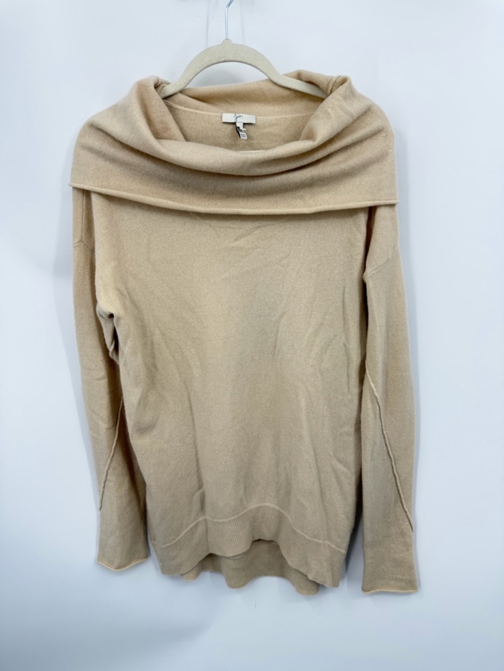 Joie Women's Cashmere Wool Blend Cowl Neck Sweater cream Beige‎ Size M